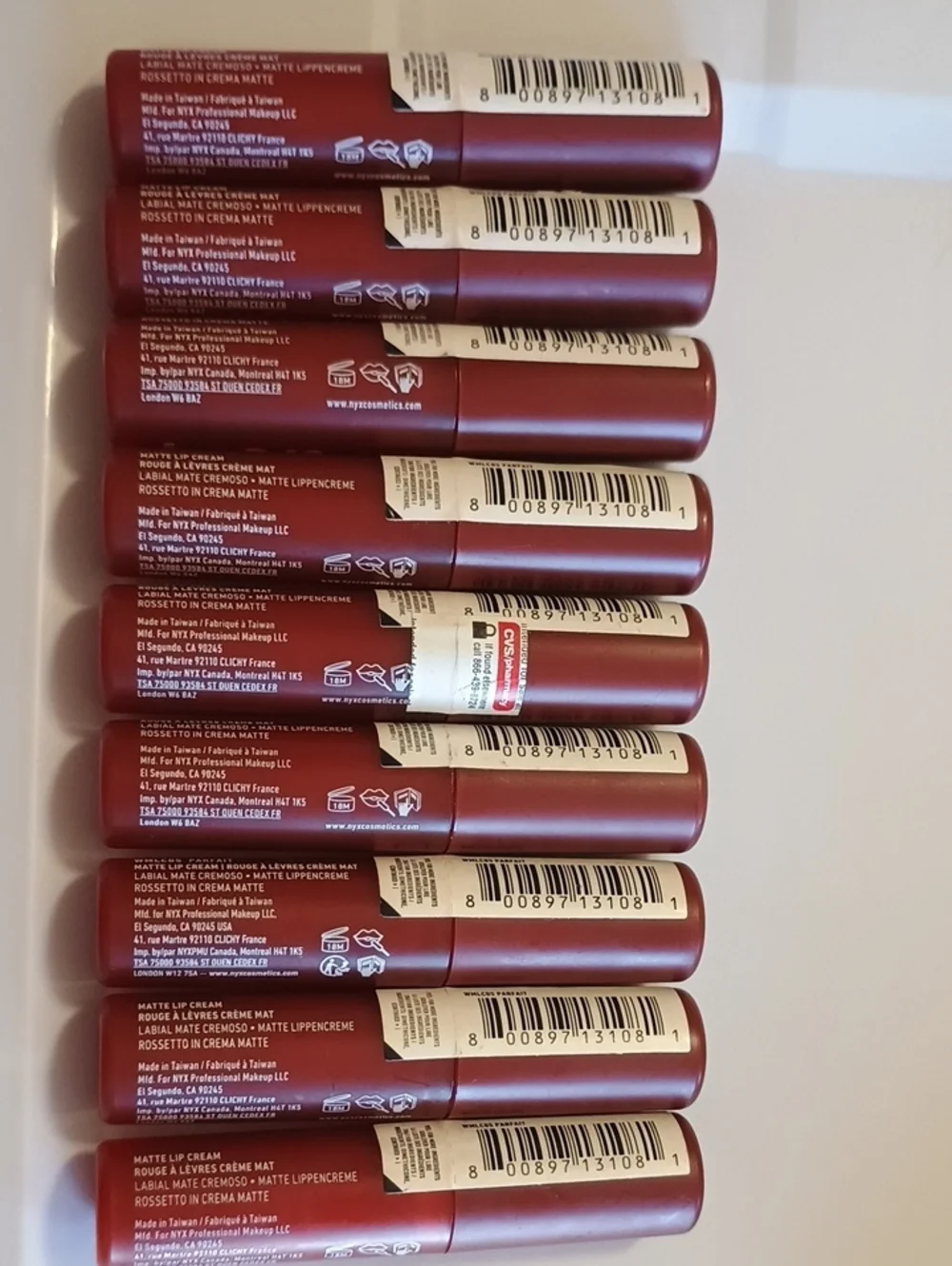 9 x NYX Professional Makeup Smooth Whip Matte Lip Cream, Parfait
